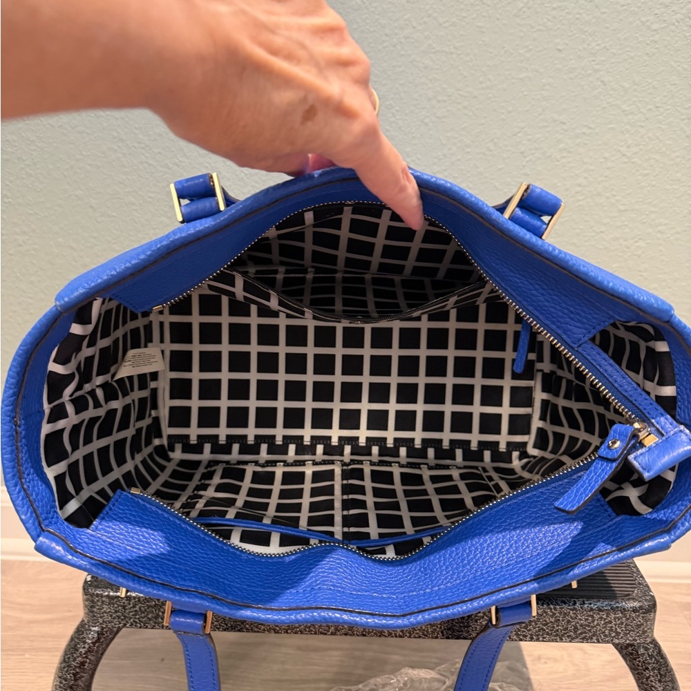 Kate Spade blue pebbled large leather tote - Picture 8 of 13